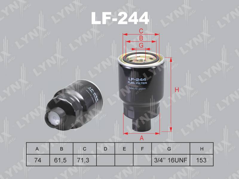 Фильтр топливный X-TRAIL 2.2 dCi2.2 DCi2.2 dCi 4LYNX*LF-244